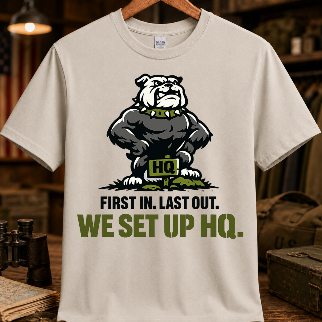 FIRST IN. LAST OUT. TEE